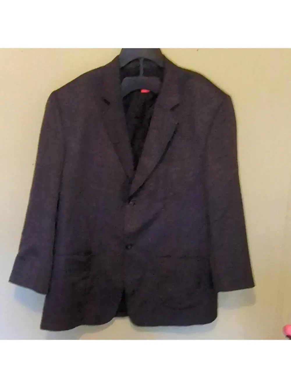 IZOD 2XL Dark Gray Solid Polyester Rayon Wool Blazer Single-Breasted Two-Button